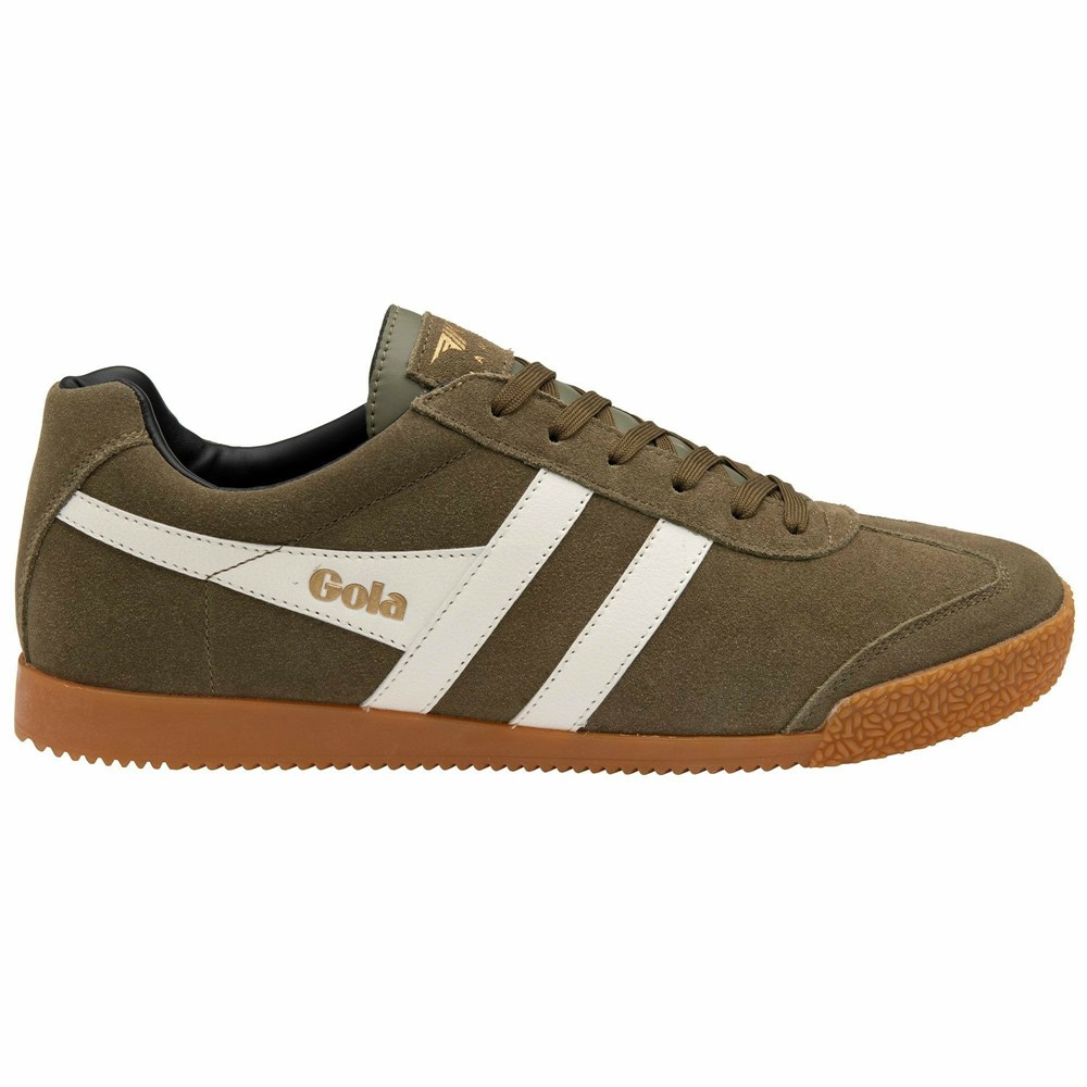 Gola Classics Harrier Suede Men Sneakers Khaki / White / Black | EAZYSX082