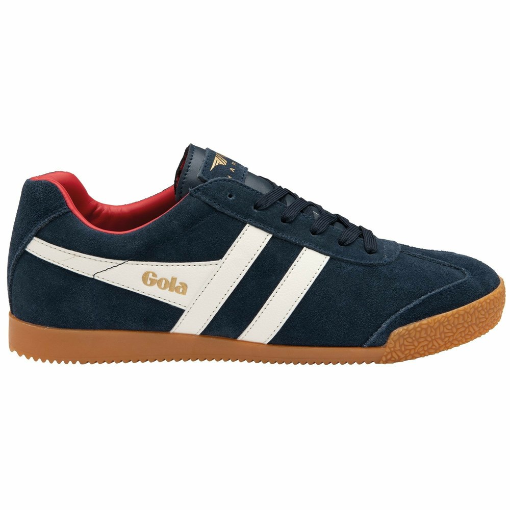 Gola Classics Harrier Suede Men Sneakers Navy / White / Deep Red | QFCPAM176