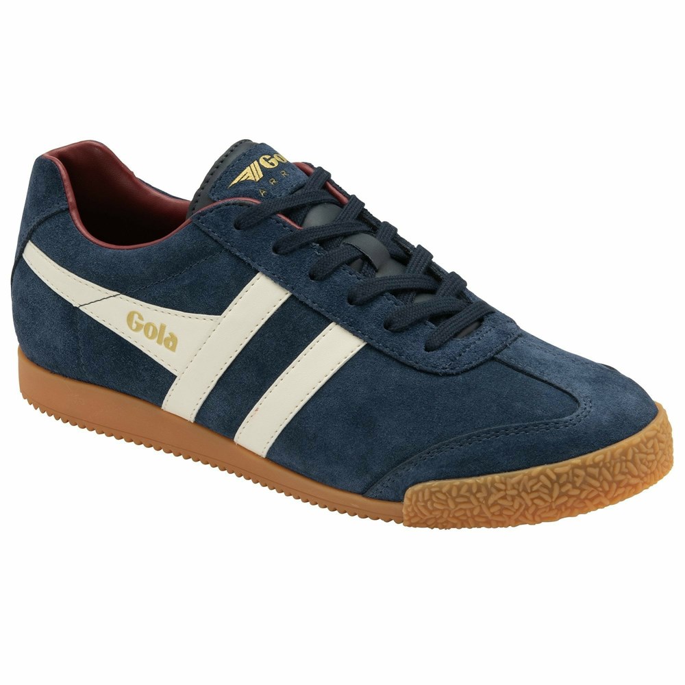 Gola Classics Harrier Suede Men Sneakers Navy / White / Deep Red | QFCPAM176