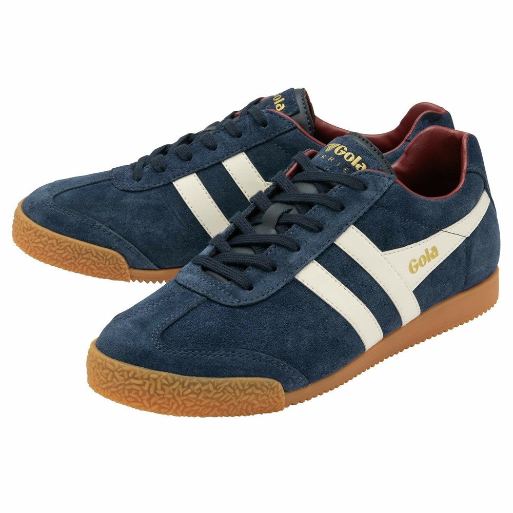 Gola Classics Harrier Suede Men Sneakers Navy / White / Deep Red | QFCPAM176