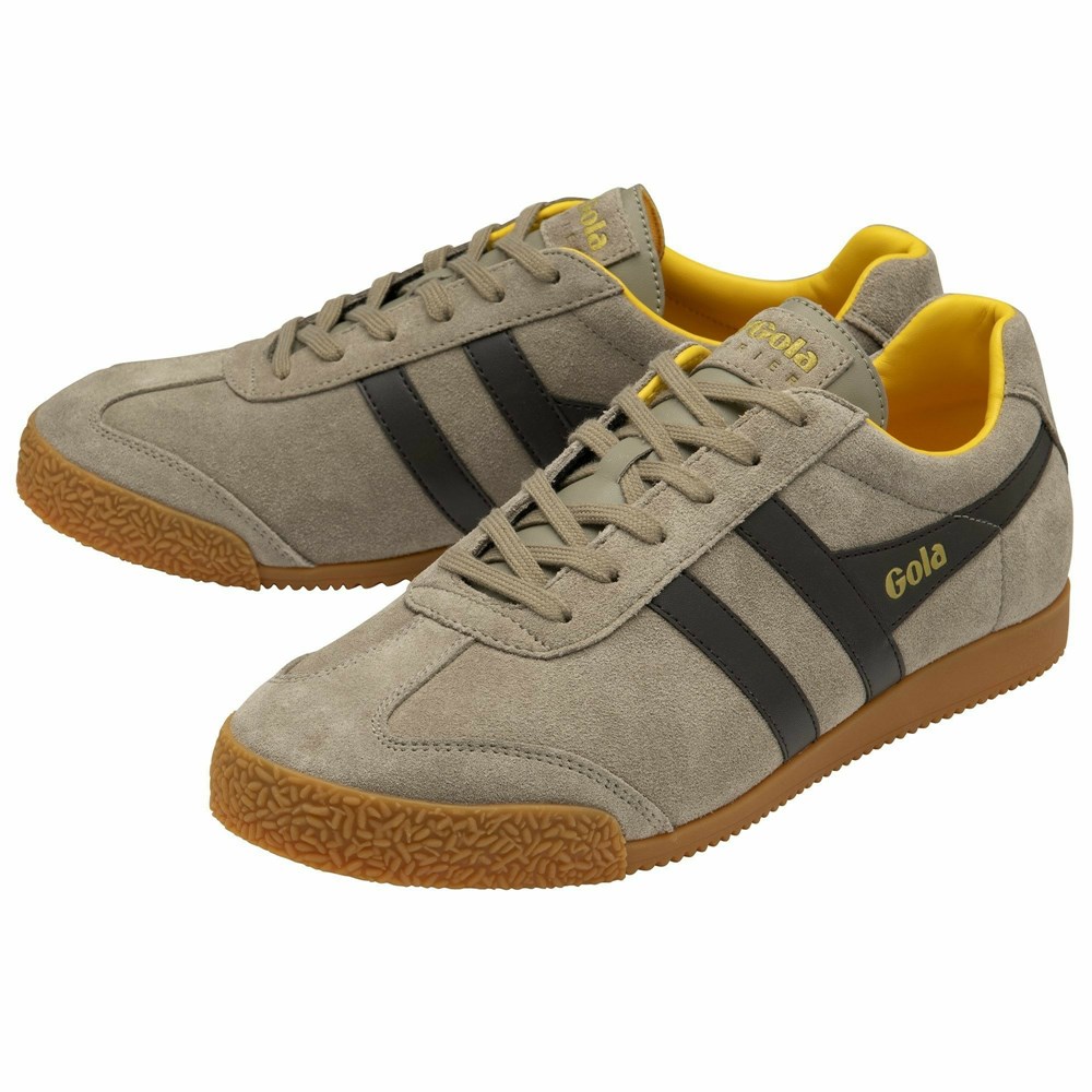 Gola Classics Harrier Suede Men Sneakers Dark Brown / Orange | ILCQBZ839