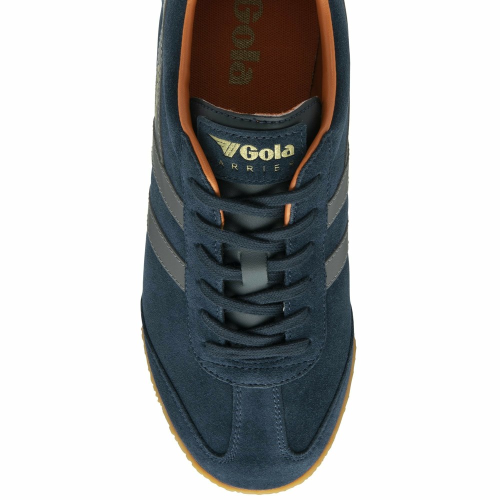 Gola Classics Harrier Suede Men Sneakers Navy / Grey / Orange | NACPHW013