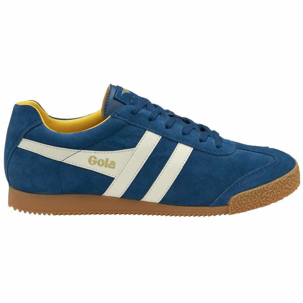 Gola Classics Harrier Suede Men Sneakers Blue / White / Orange | LEMDRO385