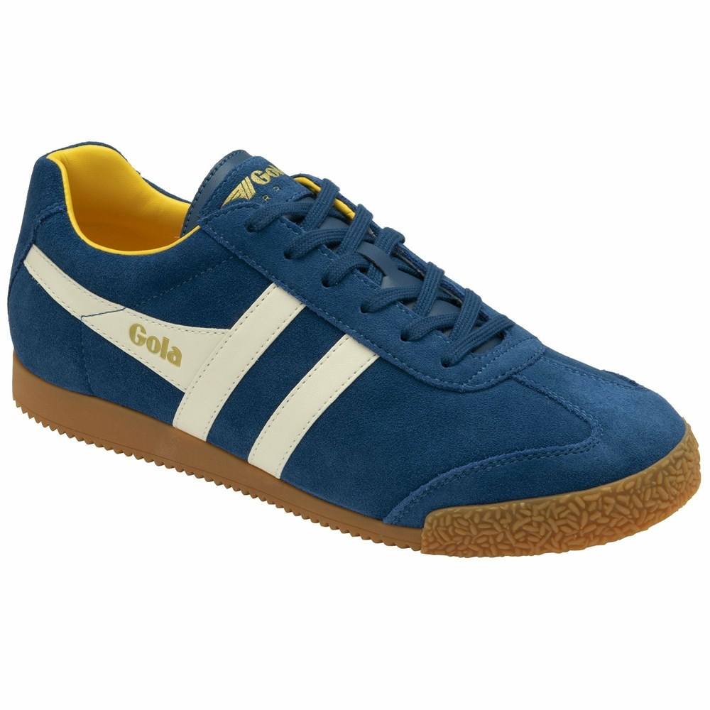 Gola Classics Harrier Suede Men Sneakers Blue / White / Orange | LEMDRO385