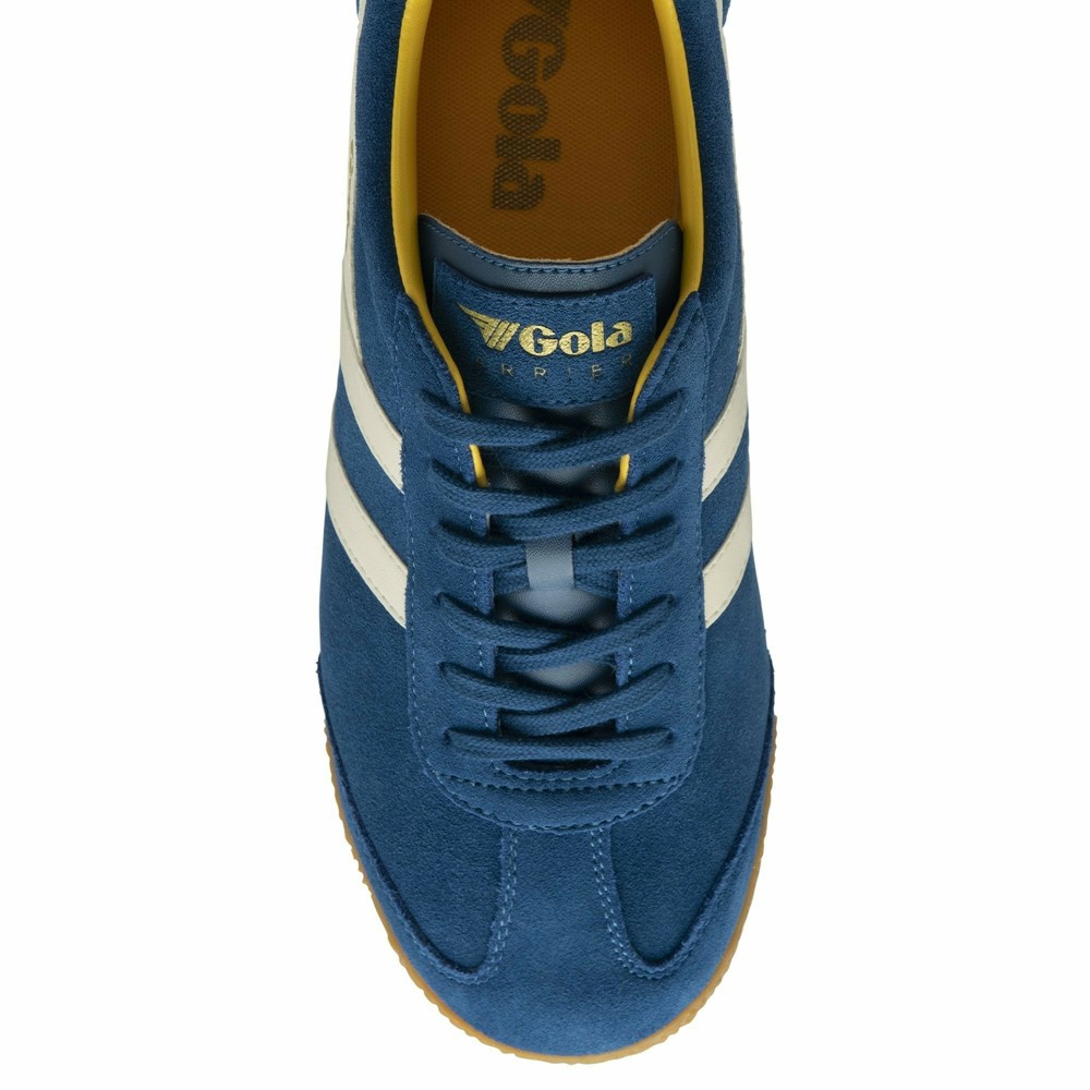 Gola Classics Harrier Suede Men Sneakers Blue / White / Orange | LEMDRO385