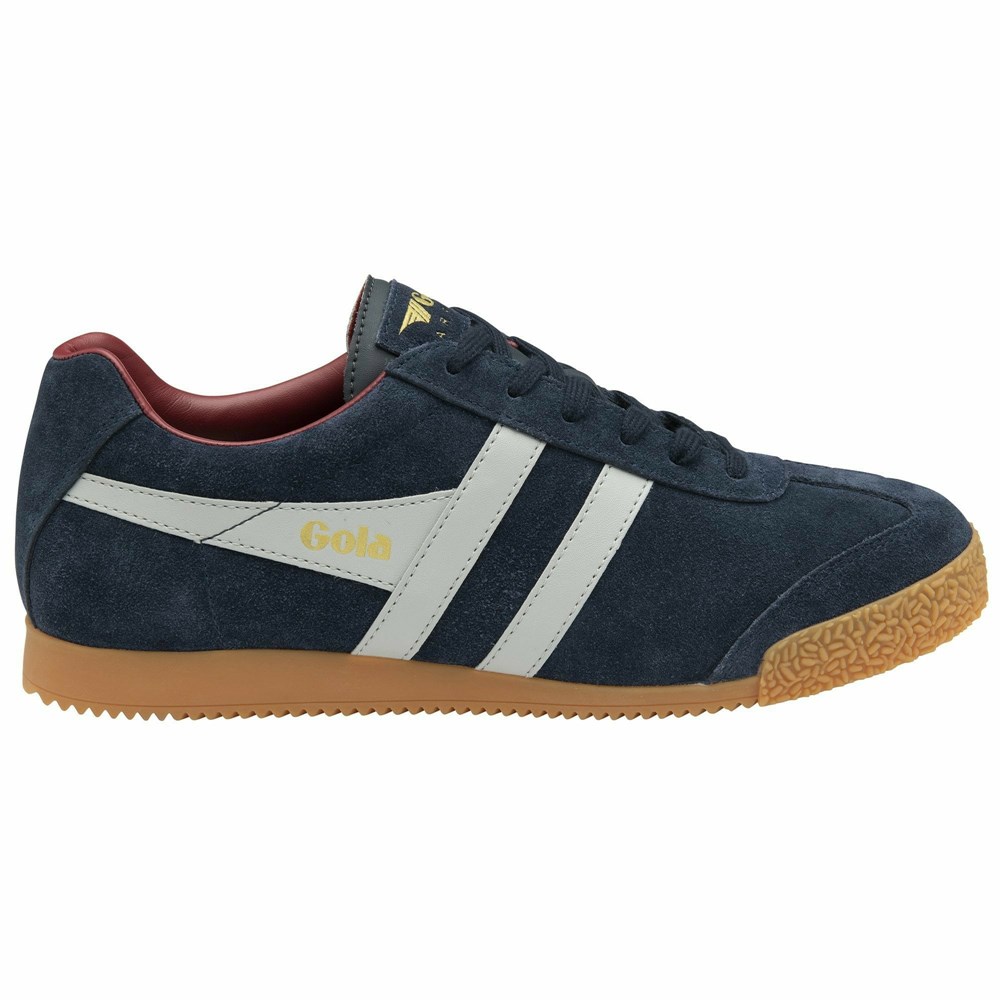 Gola Classics Harrier Suede Men Sneakers Navy / Light Grey / Deep Red | HZOPTA341