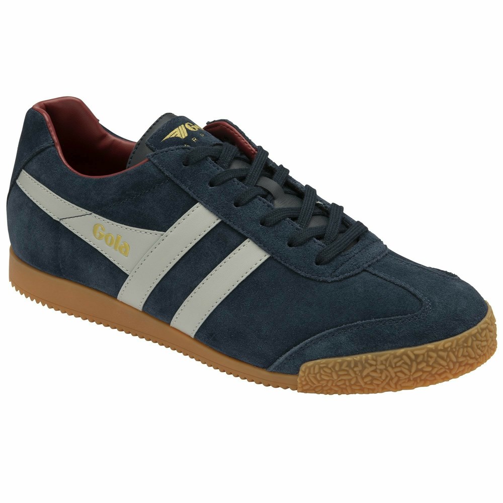 Gola Classics Harrier Suede Men Sneakers Navy / Light Grey / Deep Red | HZOPTA341