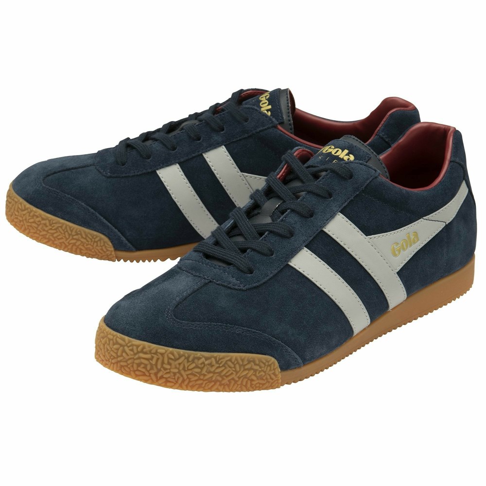 Gola Classics Harrier Suede Men Sneakers Navy / Light Grey / Deep Red | HZOPTA341