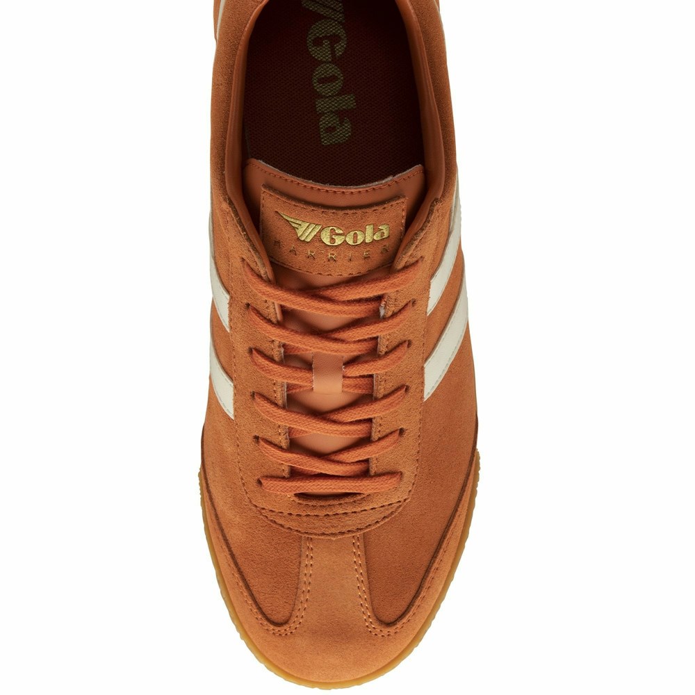 Gola Classics Harrier Suede Men Sneakers Orange / White | RXKDJQ381