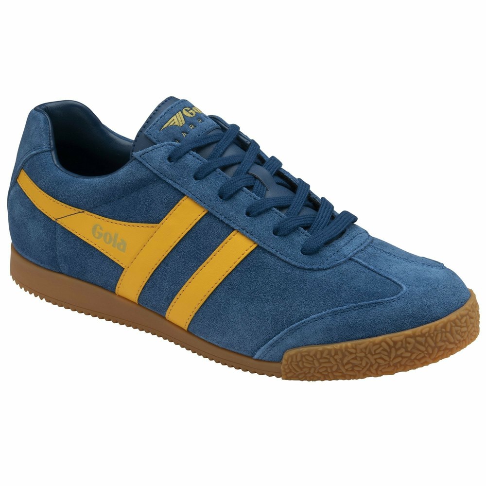 Gola Classics Harrier Suede Men Sneakers Blue / Orange | YOMZFG943