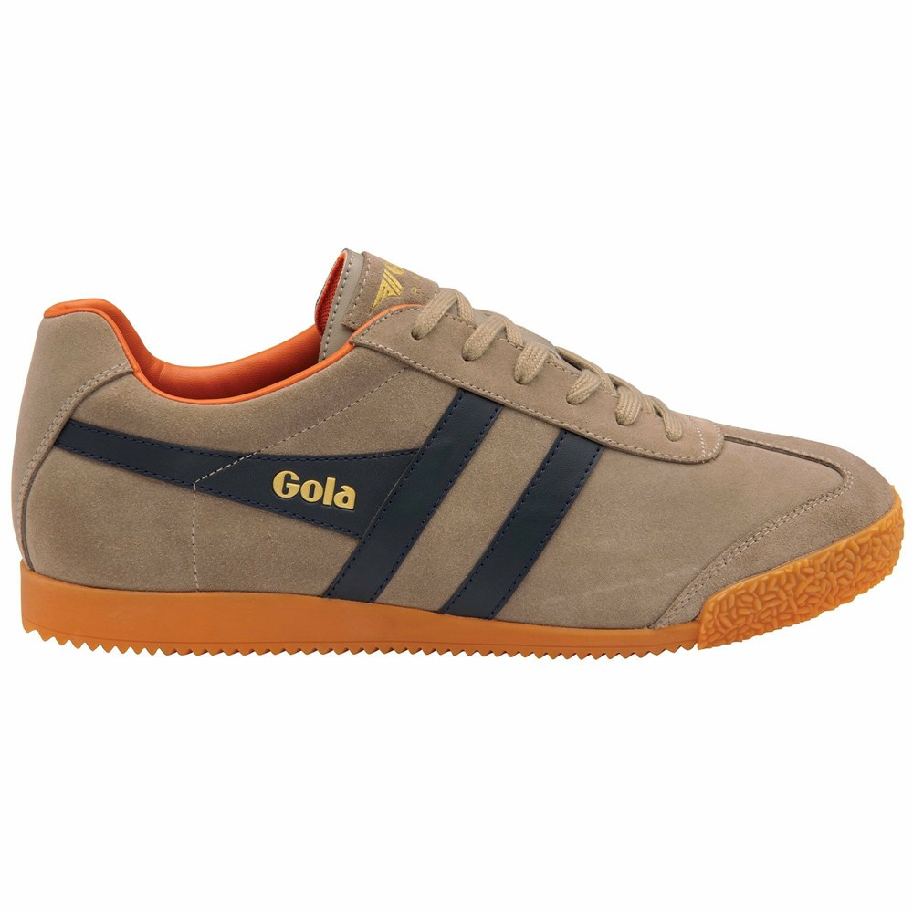 Gola Classics Harrier Suede Men Sneakers Navy / Orange | PVOEUY208