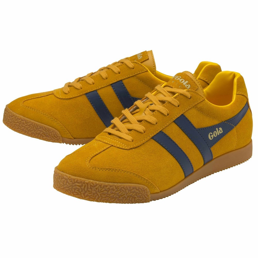 Gola Classics Harrier Suede Men Sneakers Orange / Navy | RXKQNL821