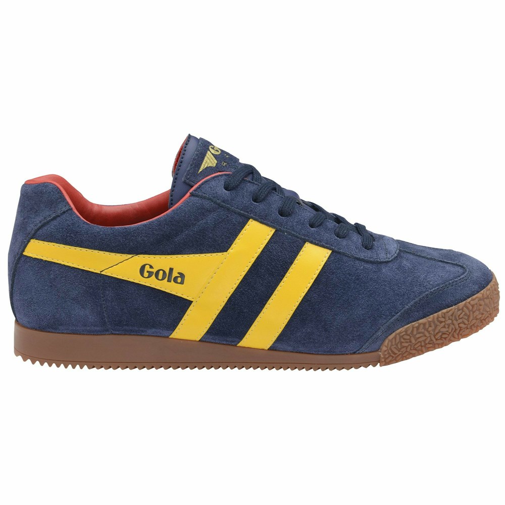 Gola Classics Harrier Suede Men Sneakers Navy / Orange / Red | FXGTLW821