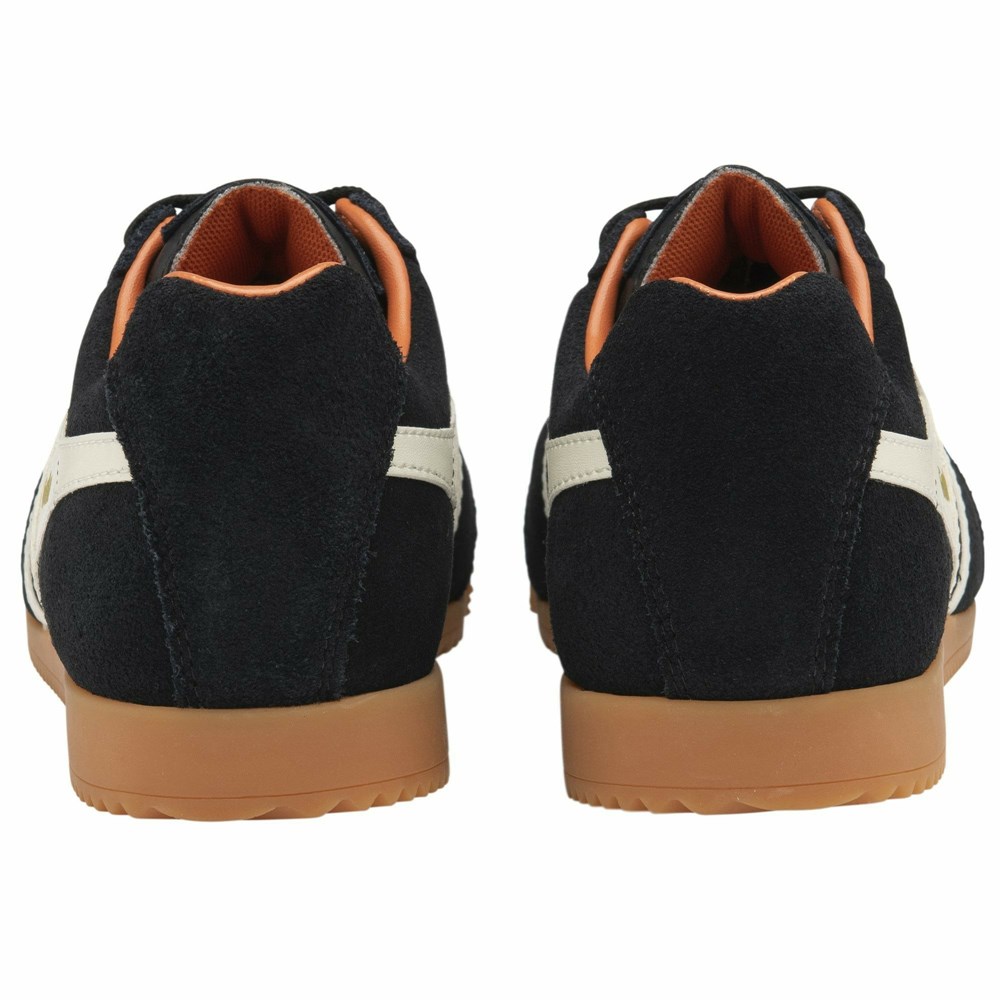 Gola Classics Harrier Suede Women Sneakers Black / White / Orange | QWHYBZ830