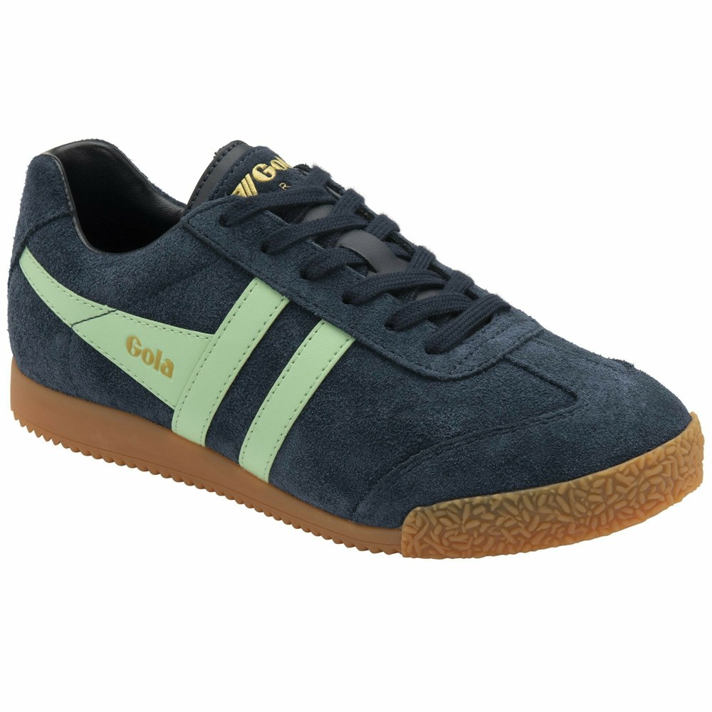 Gola Classics Harrier Suede Women Sneakers Navy / Green | ORTDAI076