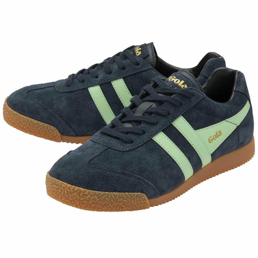 Gola Classics Harrier Suede Women Sneakers Navy / Green | ORTDAI076