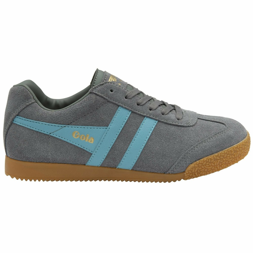 Gola Classics Harrier Suede Women Sneakers Grey | WLCHUD386