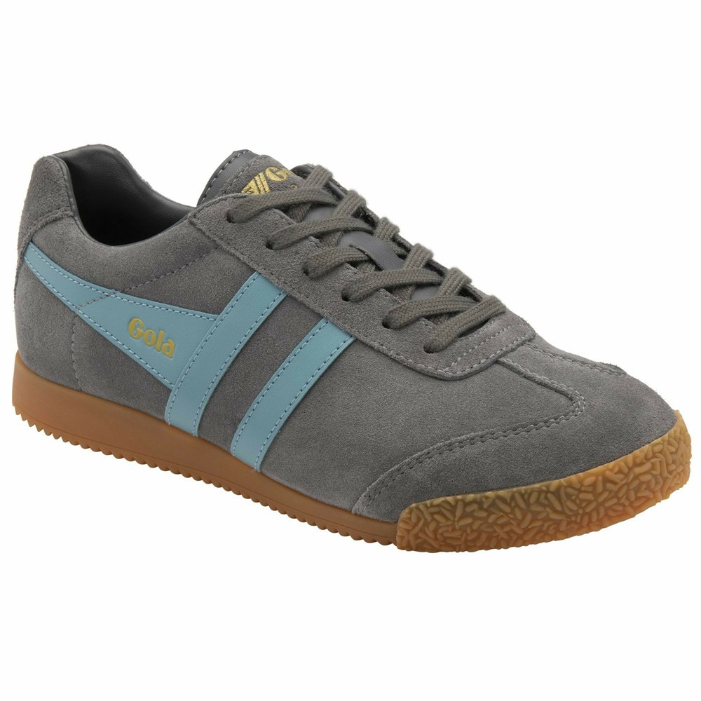 Gola Classics Harrier Suede Women Sneakers Grey | WLCHUD386