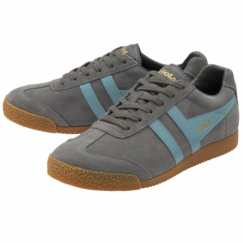 Gola Classics Harrier Suede Women Sneakers Grey | WLCHUD386