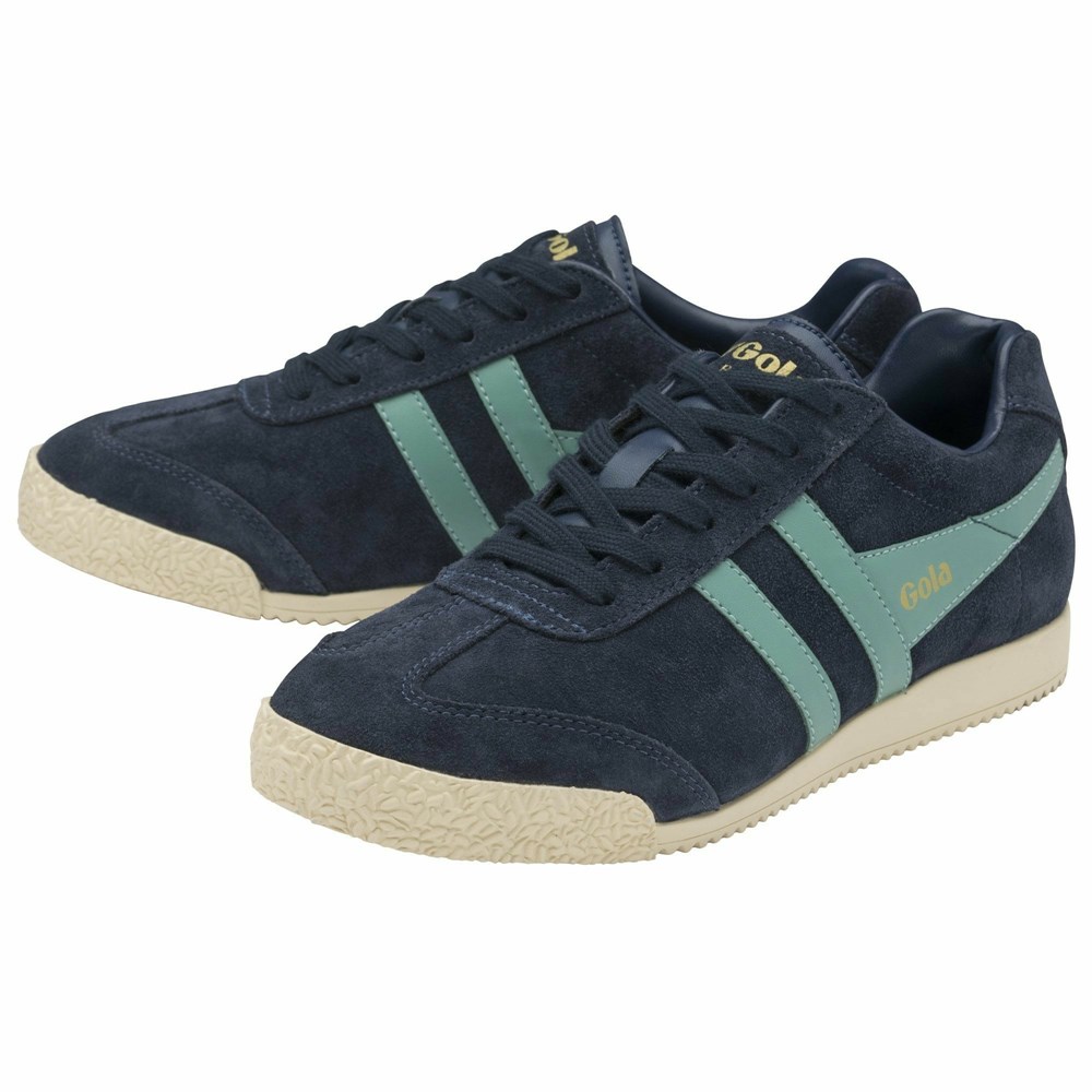 Gola Classics Harrier Suede Women Sneakers Navy / White | IXKGJH025