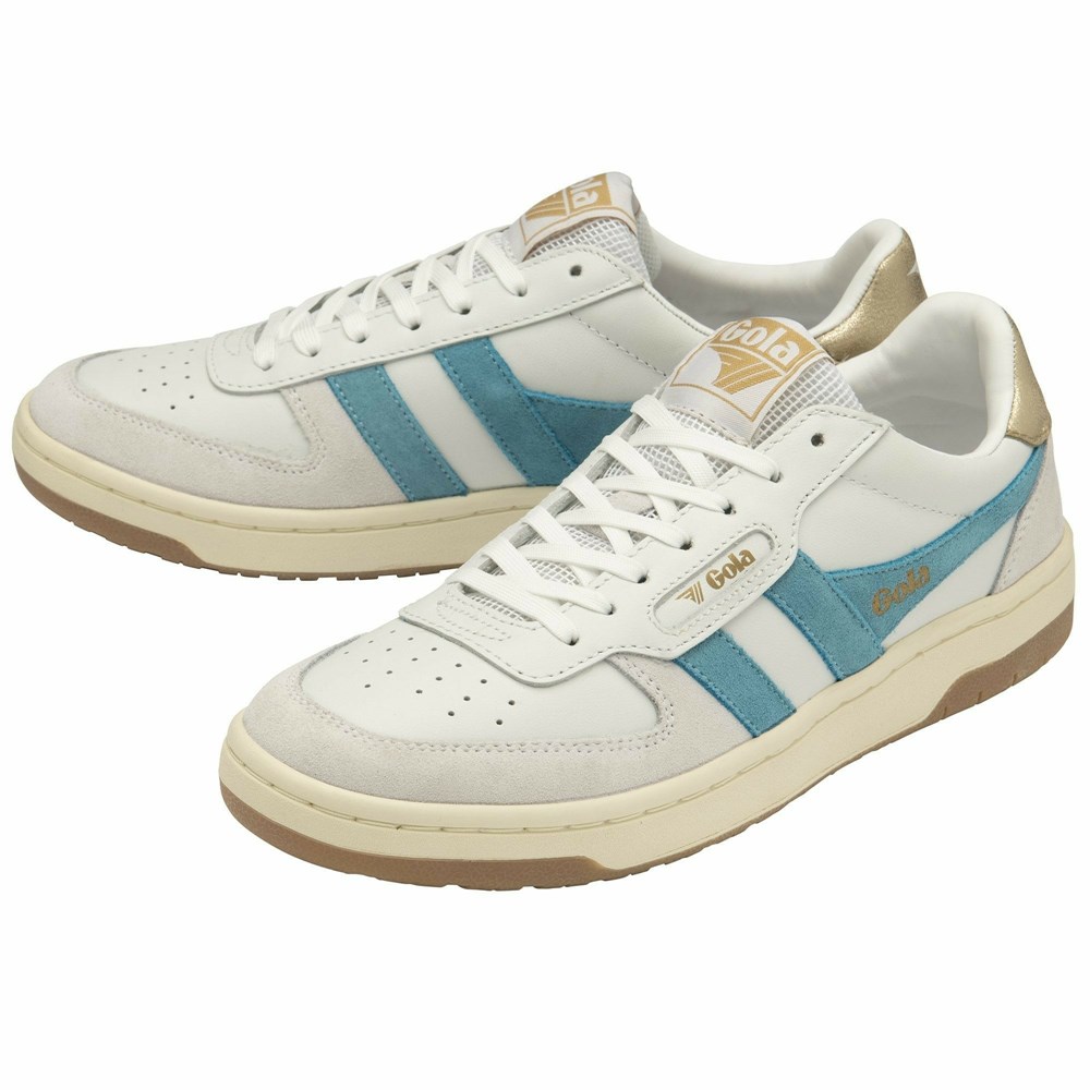 Gola Classics Hawk Women Sneakers White / Gold | JEDMGZ892