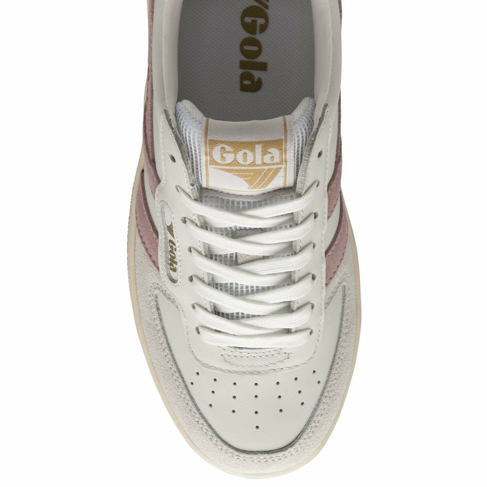 Gola Classics Hawk Women Sneakers White / Pink / Gold | UOZXTN149