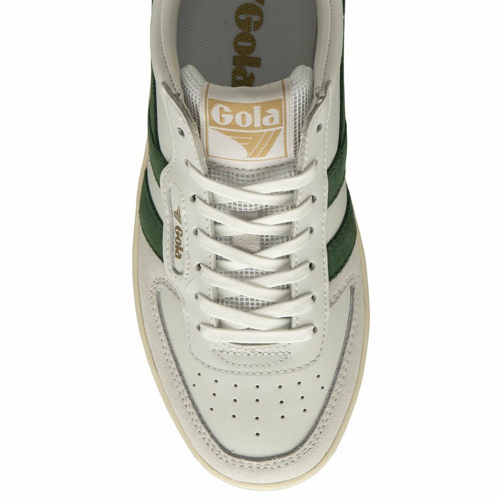 Gola Classics Hawk Women Sneakers White / Dark Green / Gold | NHOYAF095