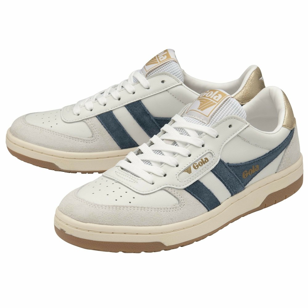 Gola Classics Hawk Women Sneakers White / Gold | ILRPHJ498