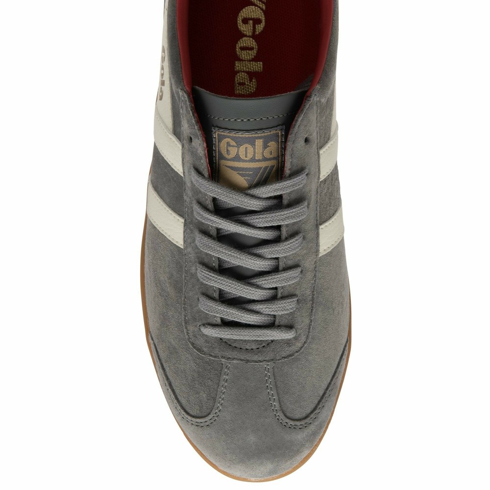 Gola Classics Hurricane Suede Men Sneakers Grey / White / Deep Red | HIZLXF295