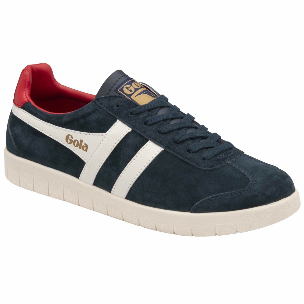 Gola Classics Hurricane Suede Men Sneakers Navy / White / Deep Red | VODLHJ267