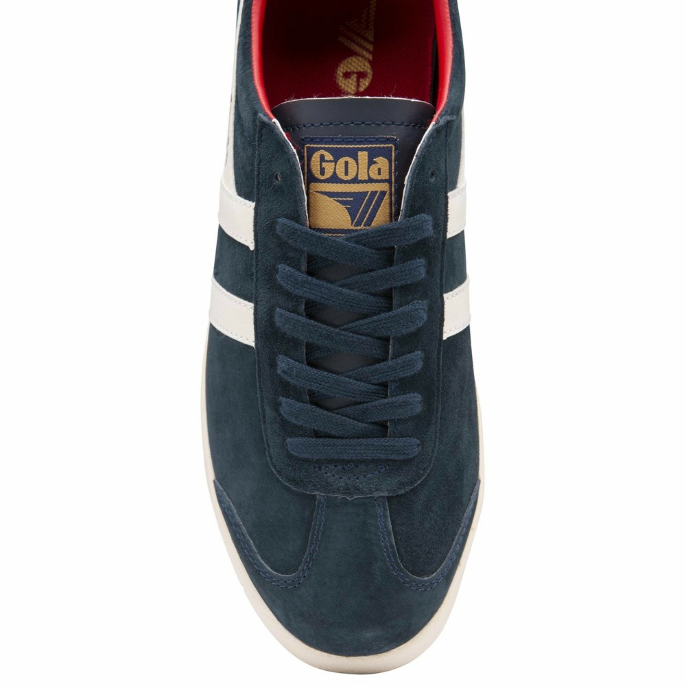 Gola Classics Hurricane Suede Men Sneakers Navy / White / Deep Red | VODLHJ267