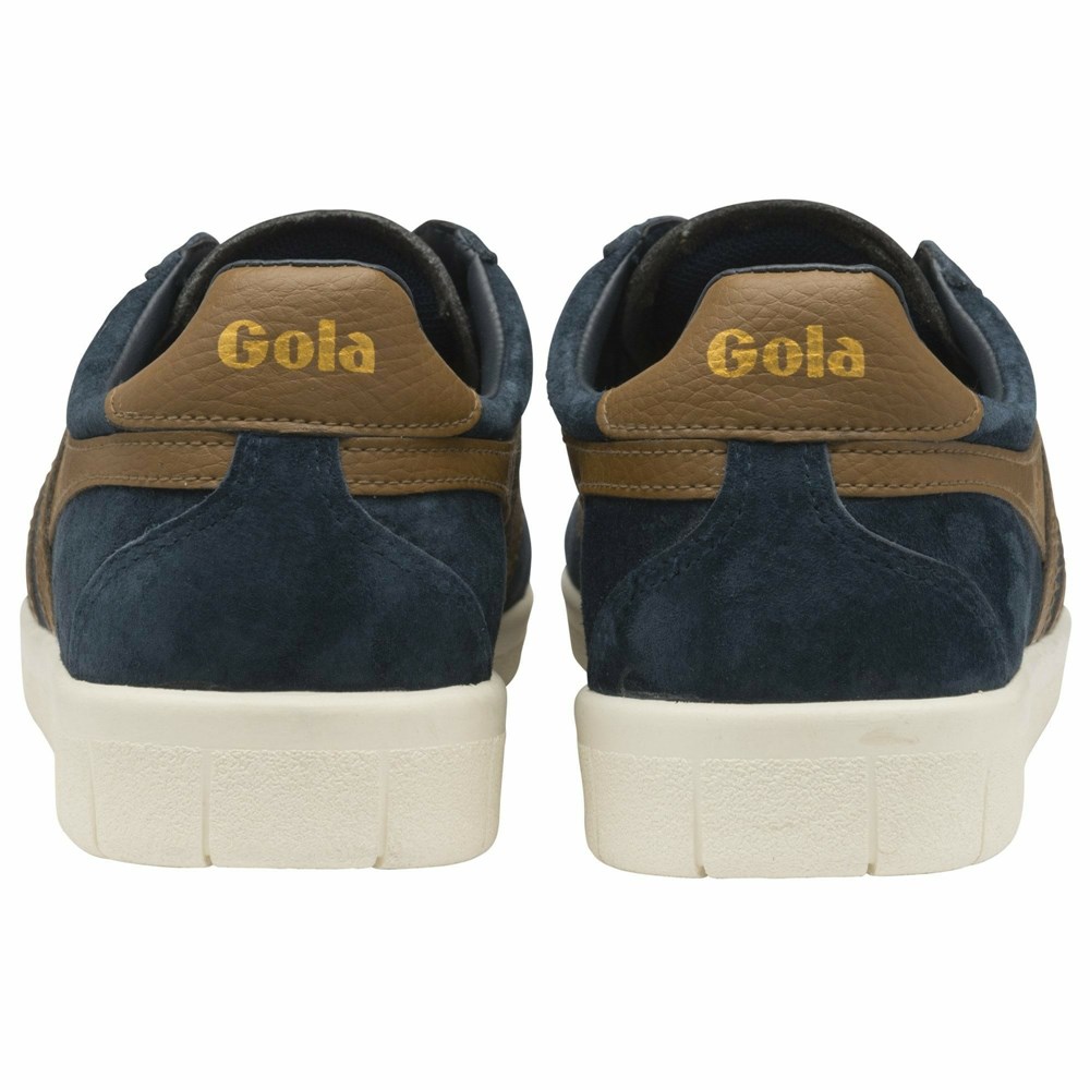 Gola Classics Hurricane Suede Men Sneakers Navy / Brown / White | SVFRLB703