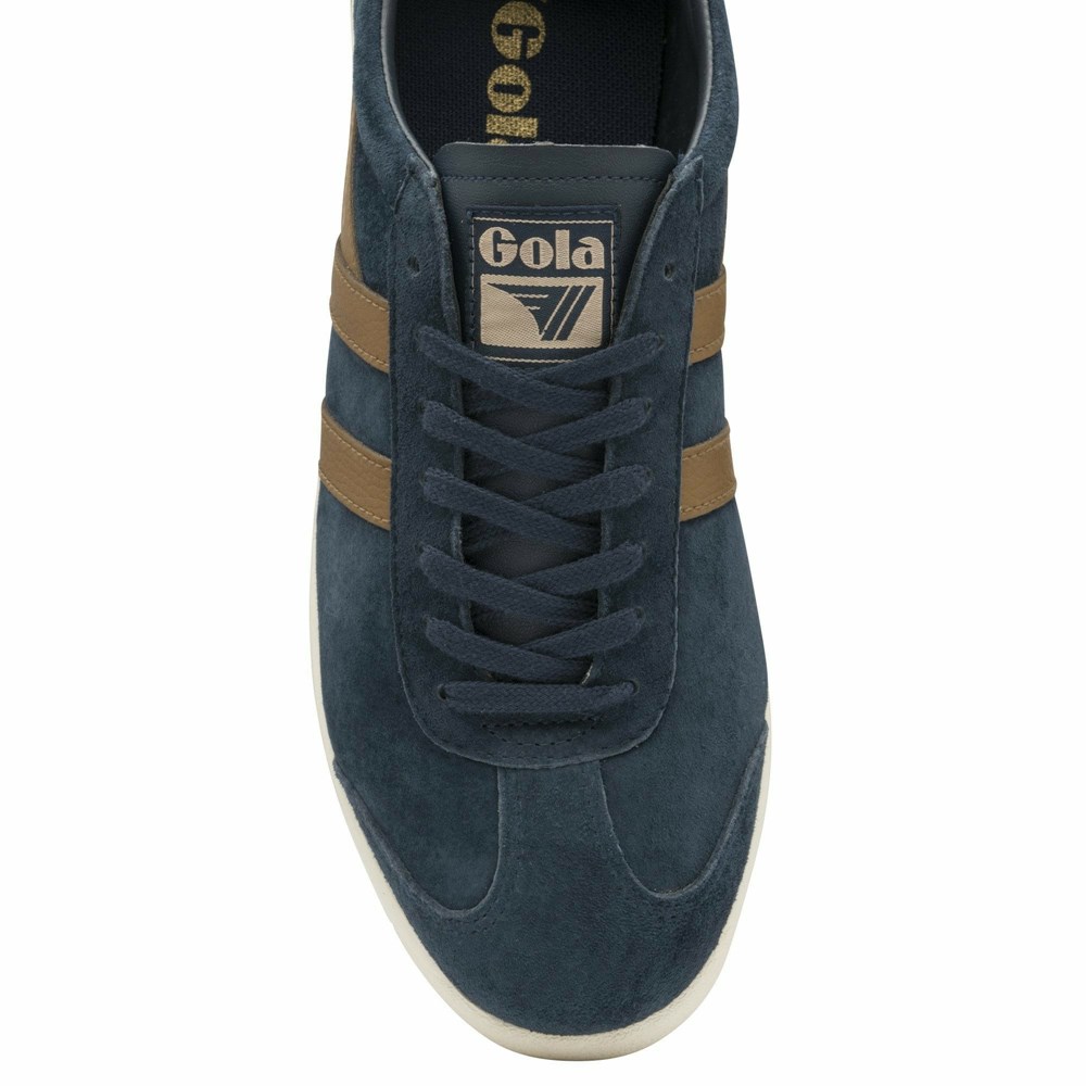 Gola Classics Hurricane Suede Men Sneakers Navy / Brown / White | SVFRLB703