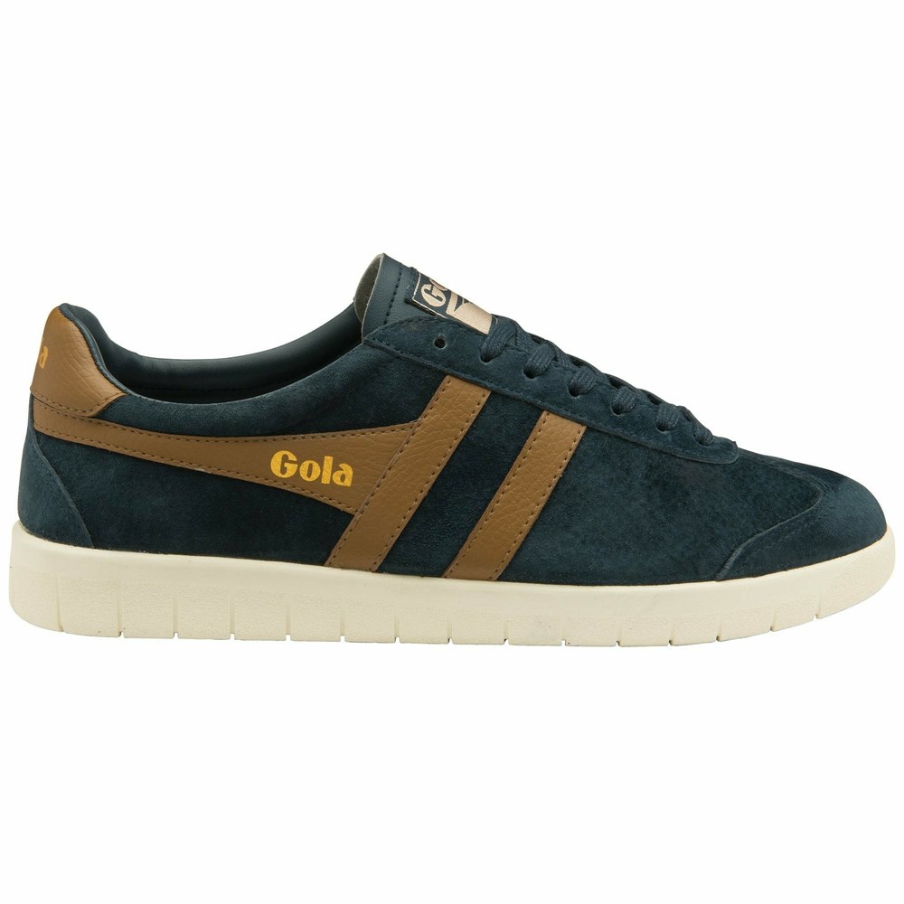 Gola Classics Hurricane Suede Men Sneakers Navy / Brown / White | SVFRLB703