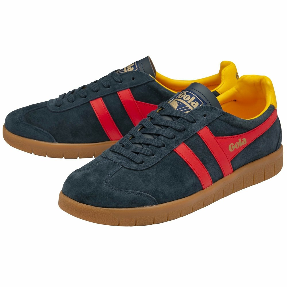 Gola Classics Hurricane Suede Men Sneakers Navy / Red / Orange | ALMCTX840