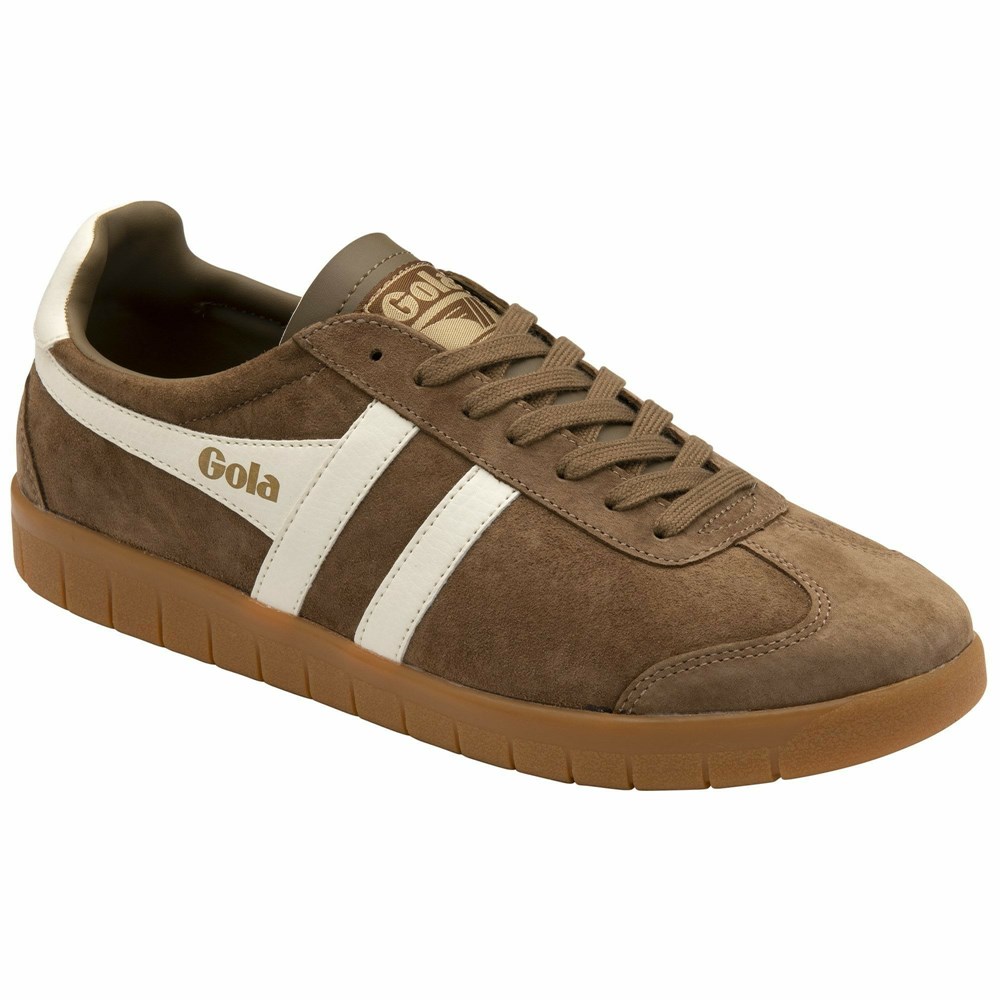 Gola Classics Hurricane Suede Men Sneakers Brown / White | LYCEVN769