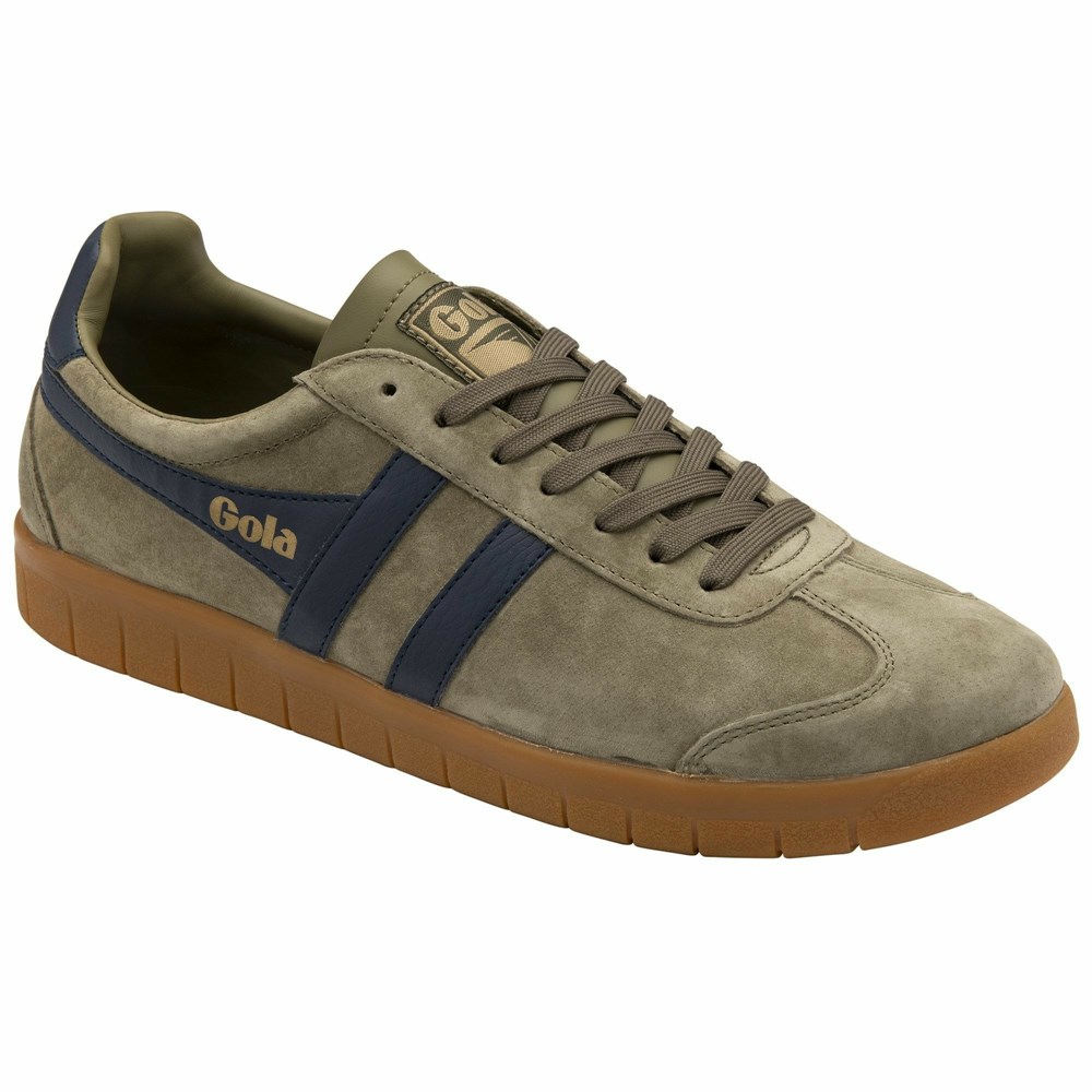 Gola Classics Hurricane Suede Men Sneakers Khaki / Navy / Khaki | OIQPXW096