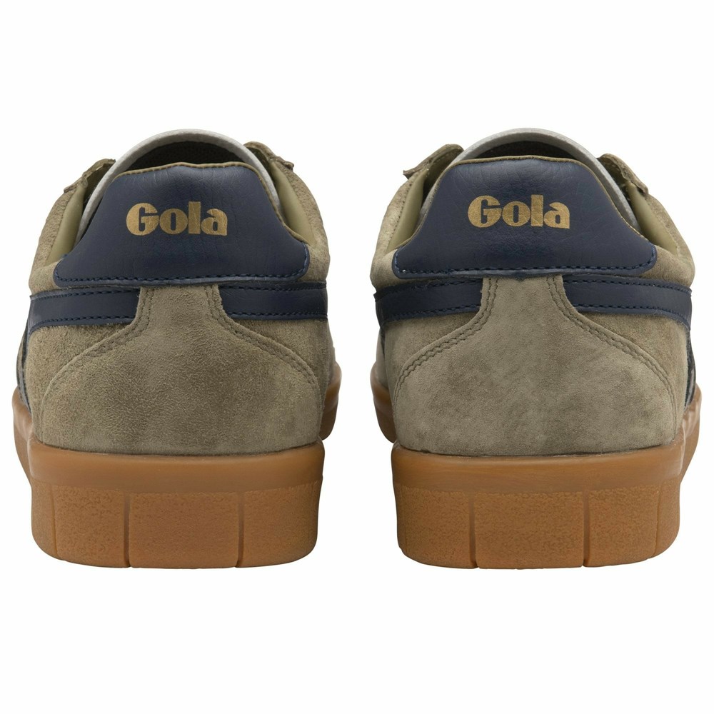 Gola Classics Hurricane Suede Men Sneakers Khaki / Navy / Khaki | OIQPXW096