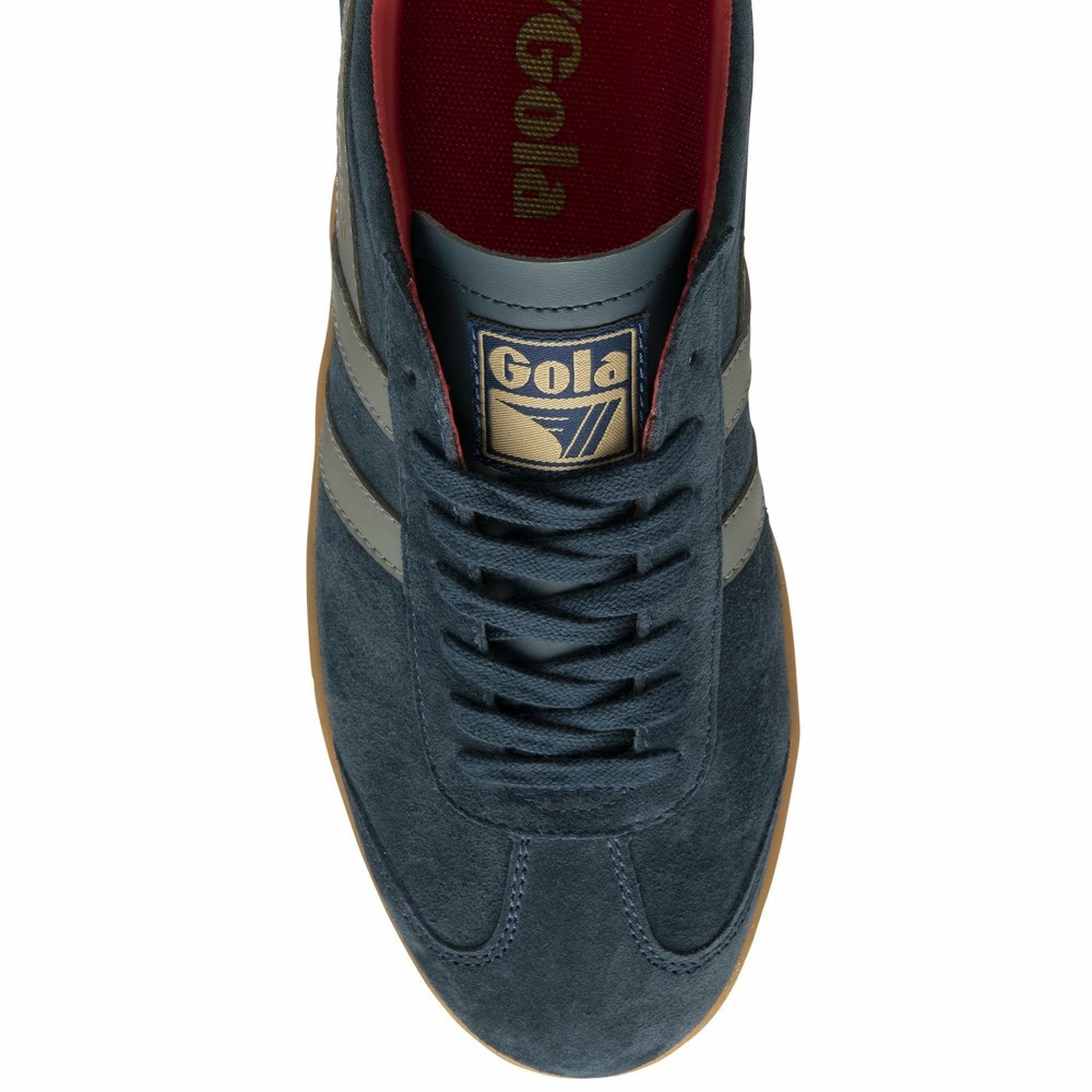 Gola Classics Hurricane Suede Men Sneakers Navy / Grey / Deep Red | LYKZAJ891