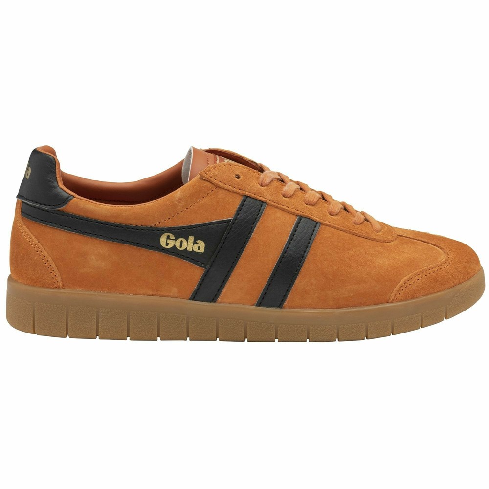 Gola Classics Hurricane Suede Men Sneakers Orange / Black | UVJSYN013