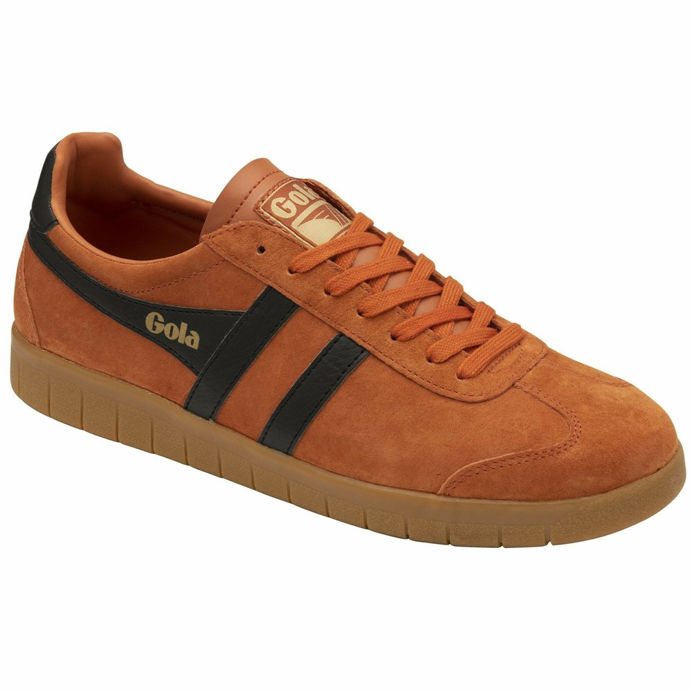 Gola Classics Hurricane Suede Men Sneakers Orange / Black | UVJSYN013