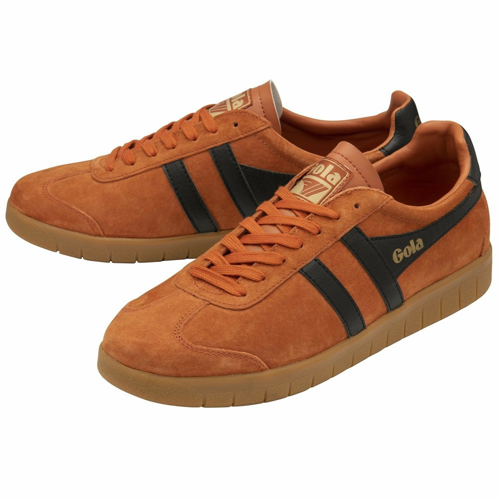 Gola Classics Hurricane Suede Men Sneakers Orange / Black | UVJSYN013