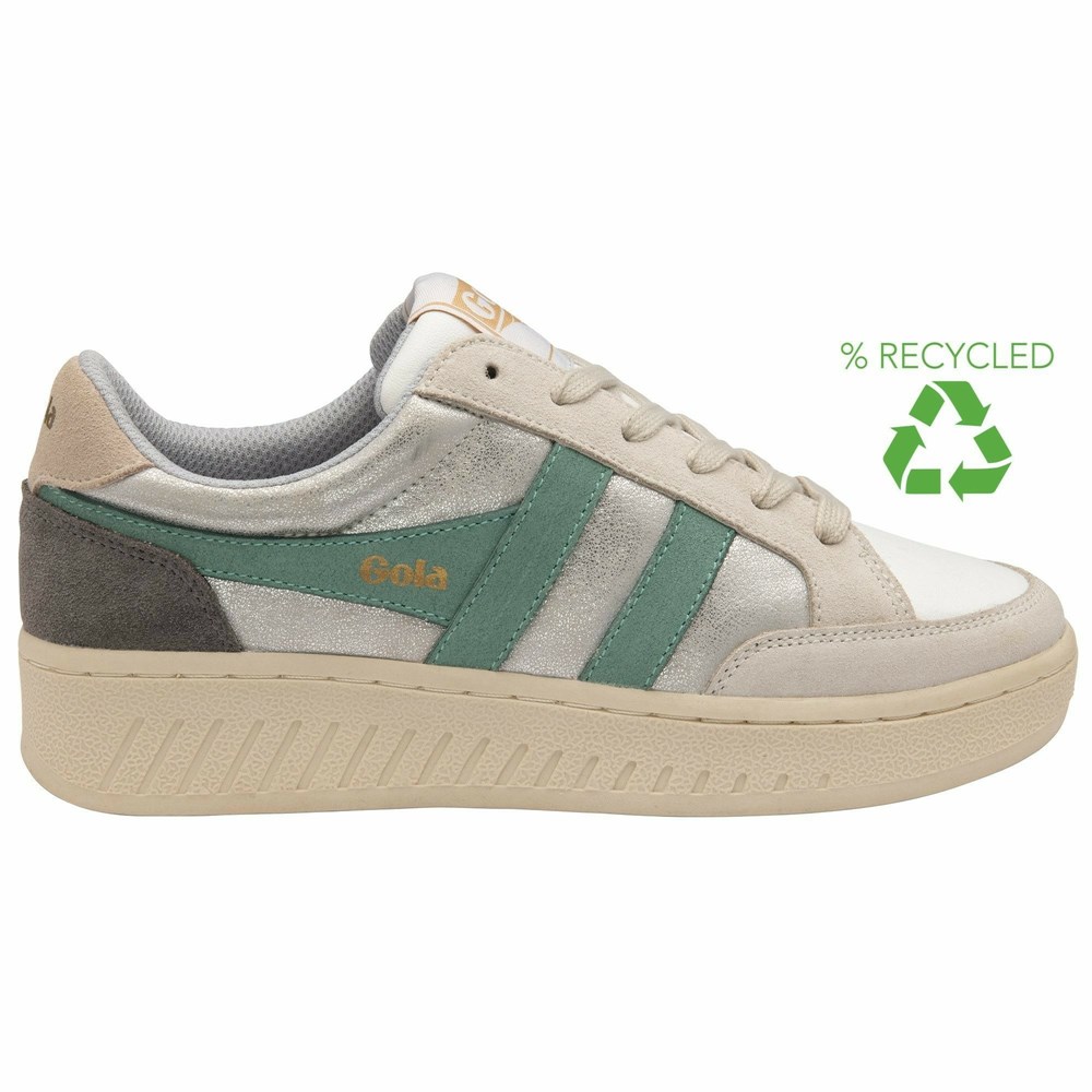 Gola Classics Superslam Blaze Women Sneakers Silver / Green White / Grey | QKVDSN307