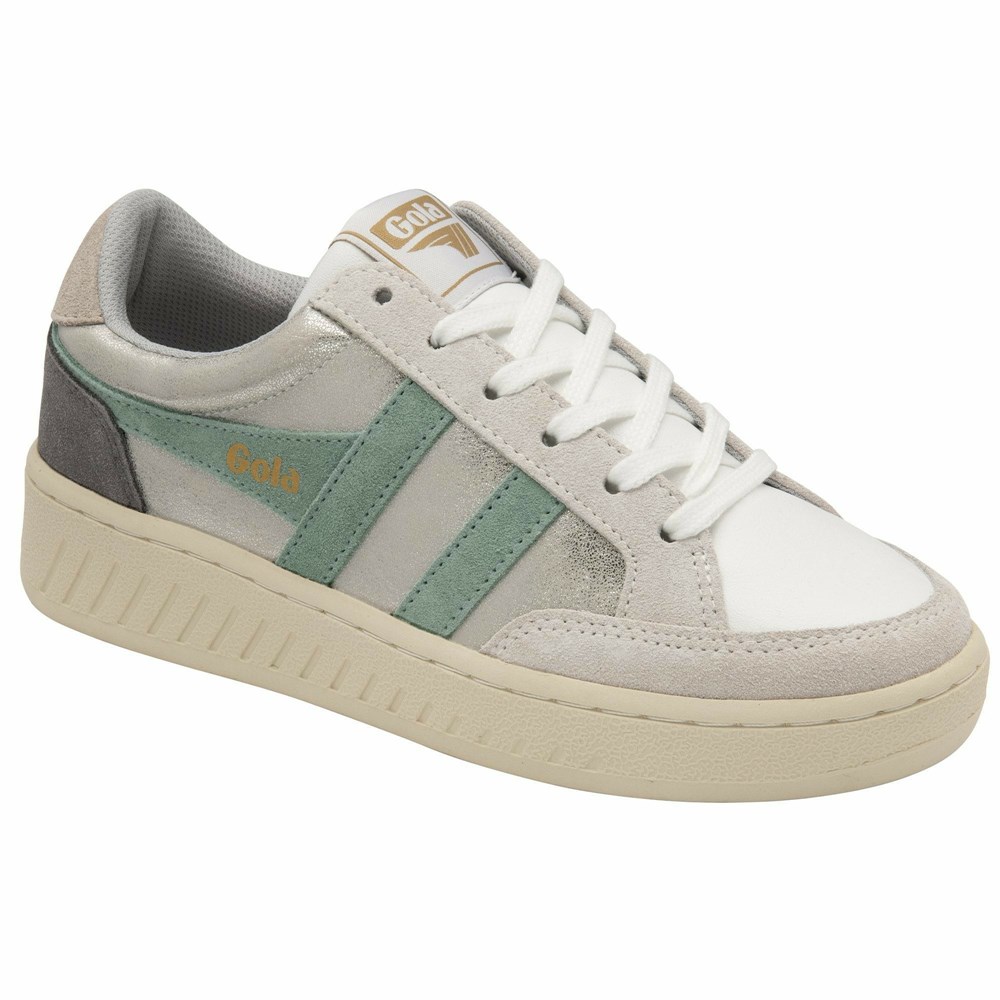 Gola Classics Superslam Blaze Women Sneakers Silver / Green White / Grey | QKVDSN307