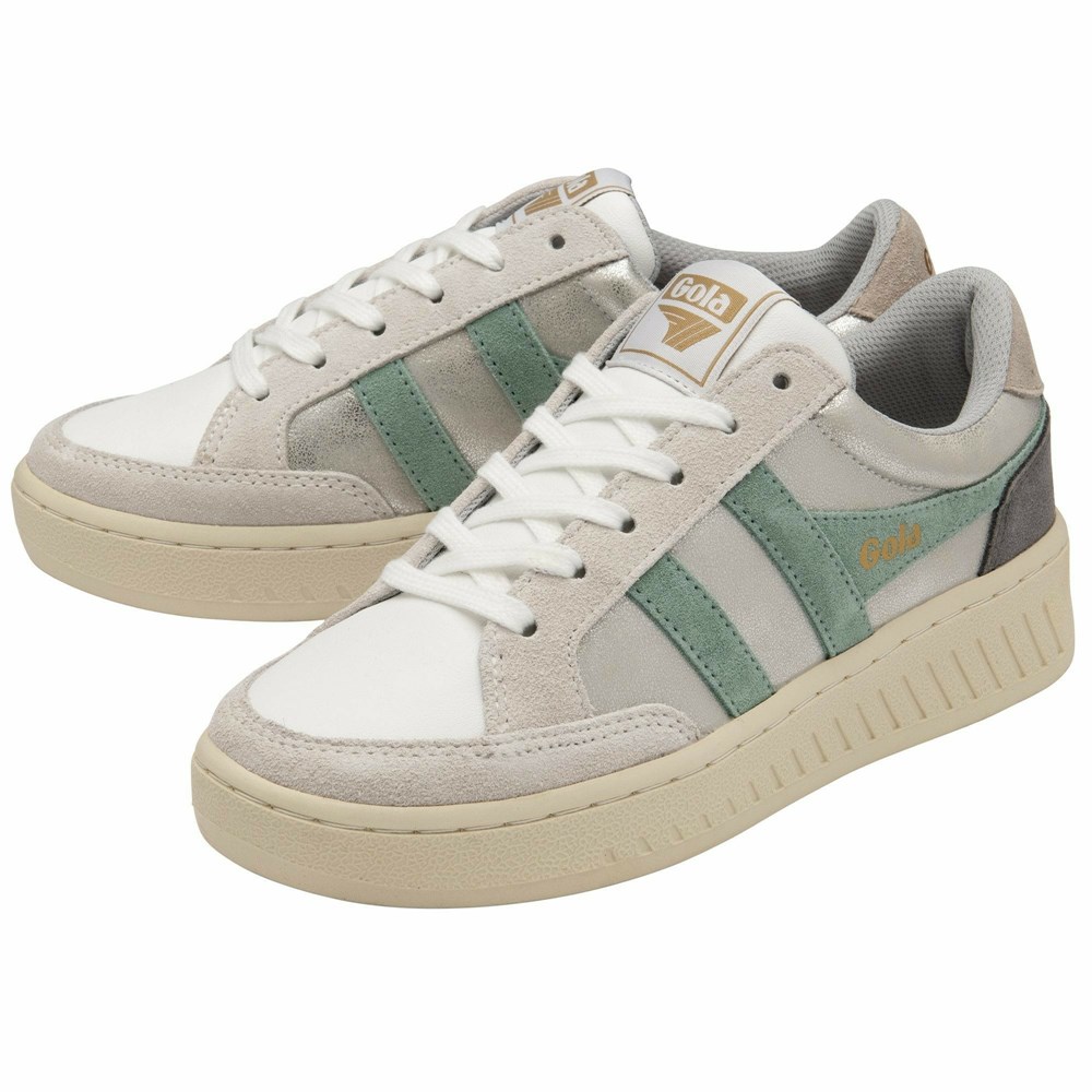 Gola Classics Superslam Blaze Women Sneakers Silver / Green White / Grey | QKVDSN307