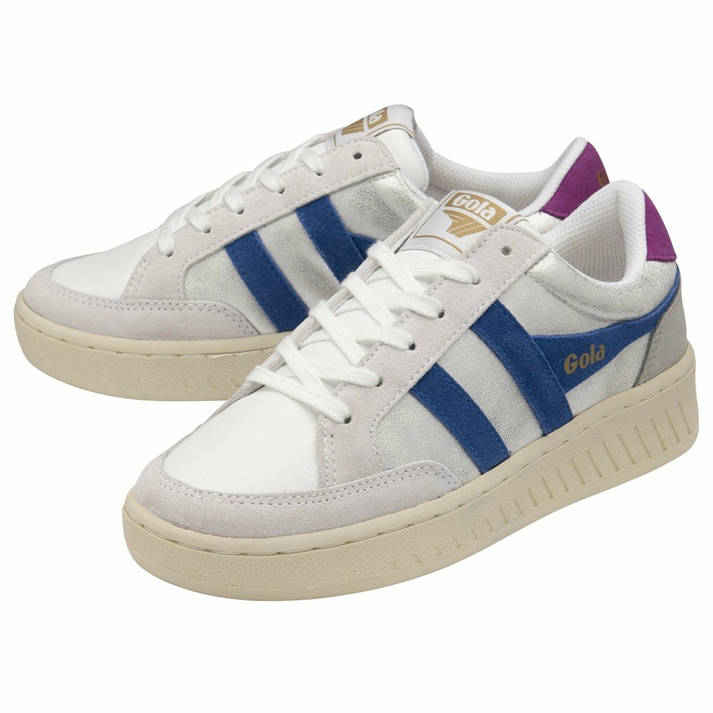 Gola Classics Superslam Blaze Women Sneakers White / Blue | JGWTNQ453