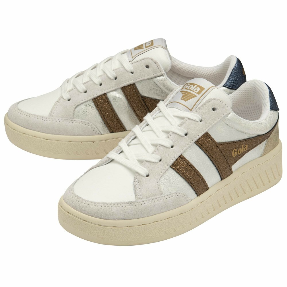 Gola Classics Superslam Blaze Women Sneakers White / Copper / Navy | ZRAFLH136