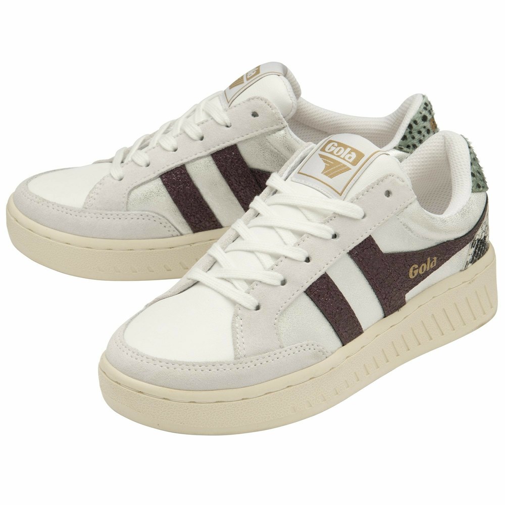 Gola Classics Superslam Blaze Women Sneakers White / Purple / Olive | QGRFEZ801