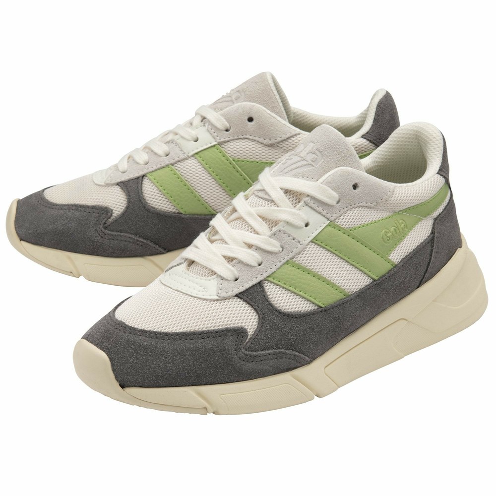 Gola Classics Tempest Women Sneakers White / Grey / Green | LDXVWC270