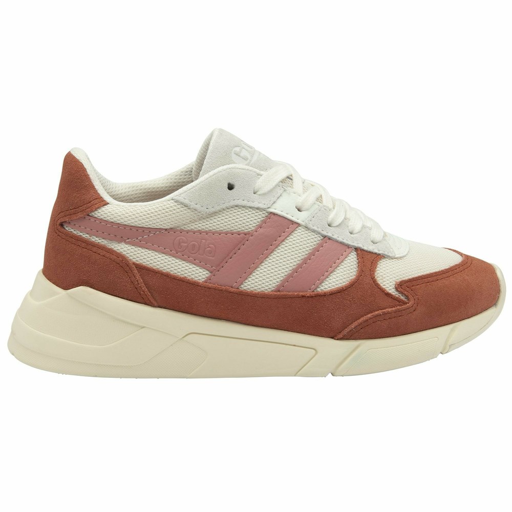 Gola Classics Tempest Women Sneakers White / Orange Brown / Coral Pink | OUHXKE219